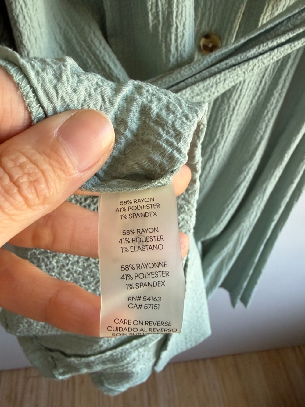 Calvin Klein Sage Green Button-Front Midi Dress - Picture 4 of 4